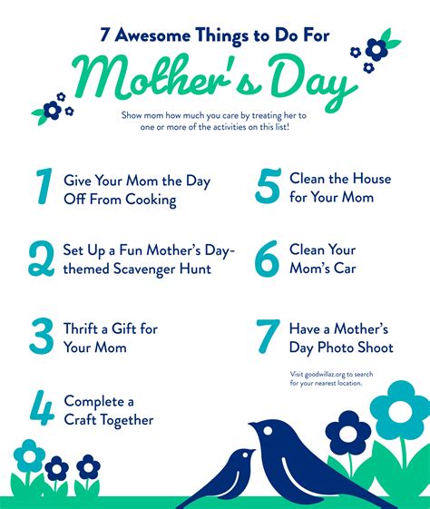 7 Awesome Things To Do For Mothers Day Goodwill Mv