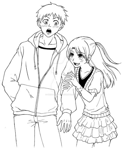 This was created ages ago based from mark crilley's tutorial on how to draw anime couples kissing pretty much the same except i altered the background and the hair a bit plus, i faintly left the lines so i know how to do hope you like it!!! Anime Boy And Girl Drawing at GetDrawings | Free download