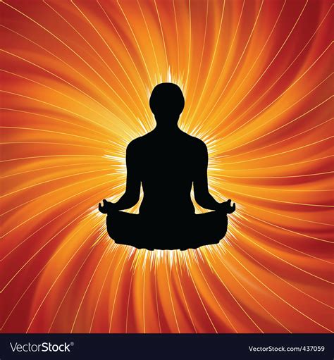 Power Of Yoga Meditation Royalty Free Vector Image