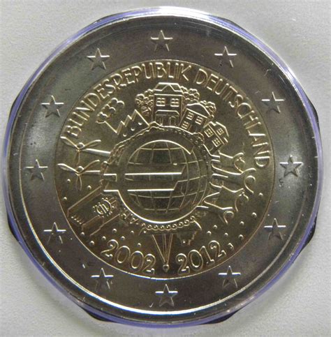Allemagne 2 Euro Commémorative 2012 Dix Ans De Billets Et Pièces En