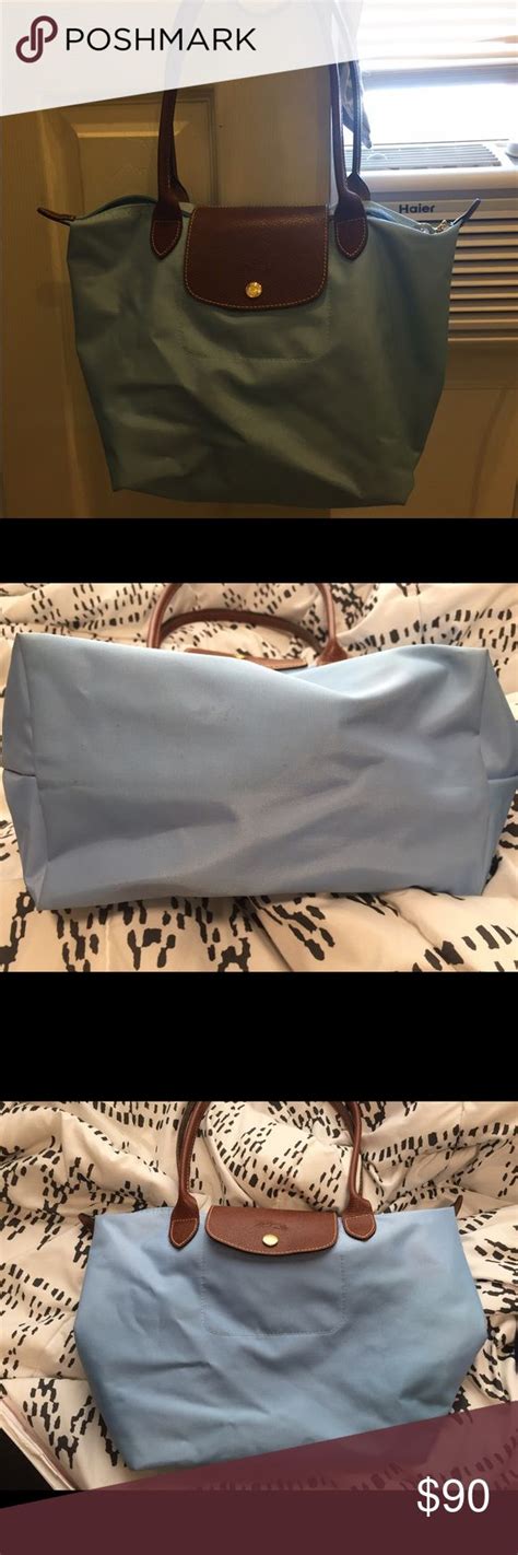 Selling this Long champ medium size bag in powder blue on Poshmark! My