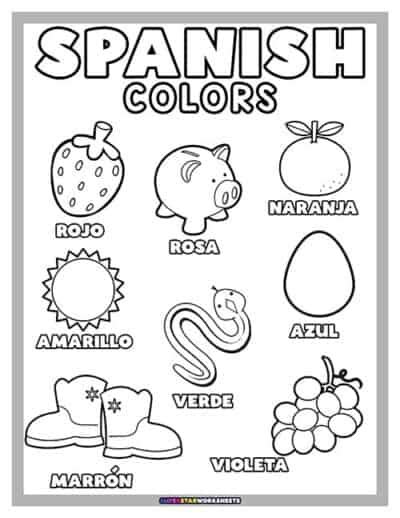 Spanish Color Worksheets - Superstar Worksheets