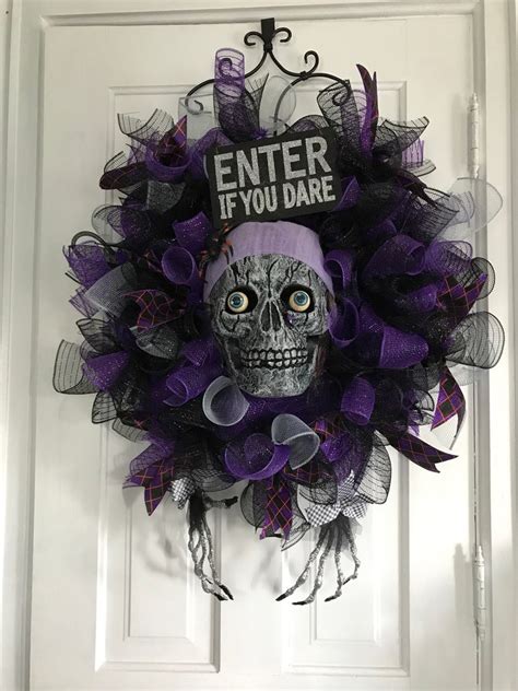 Halloween Wreath Scary Zombie Halloween Skeleton Wreath Xl Etsy