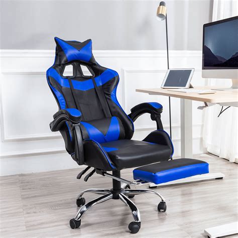 Swivel gaming floor chair with arms back support adjustable floor sofa for adults teens lazy sofa lounger video game chair, black and blue. Gaming Chair with Adjustable Lumbar Pillow Gaming Chair ...