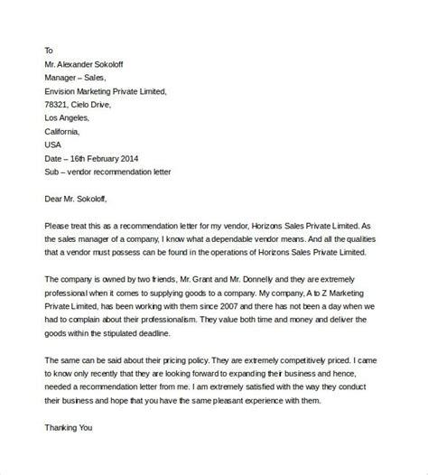 It is a document to request waste and recycling services. Vendor Recommendation Letter Samples - Roho.4Senses.co ...