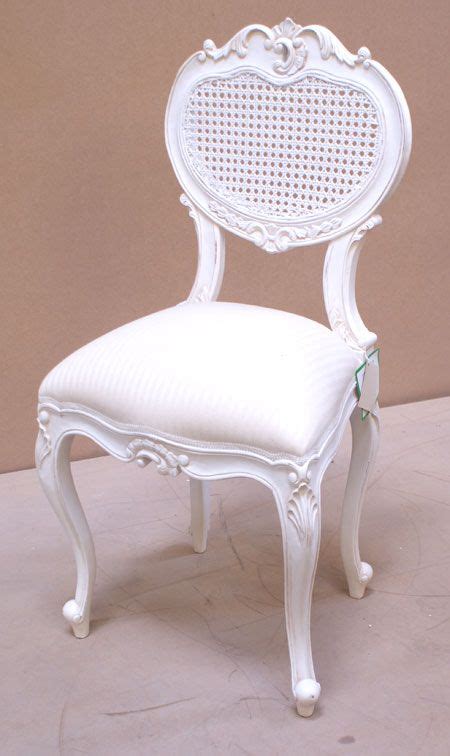 French Style White Bedroom Chair White Back French Shabby Chic