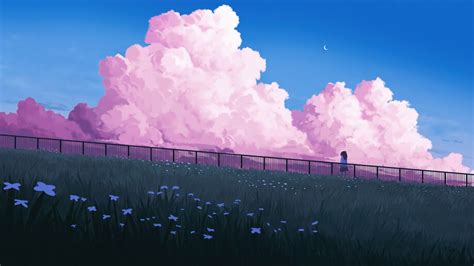 Clouds Anime Scenery Art 4k 6000b Wallpaper