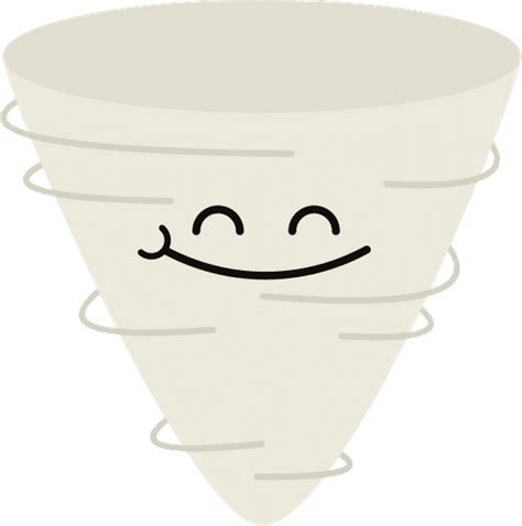 Grey Smiling Tornado Cartoon Character 素材 Canva可画