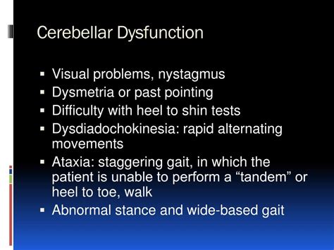 Ppt Treatment Of Cerebellar Motor Dysfunction Powerpoint Presentation