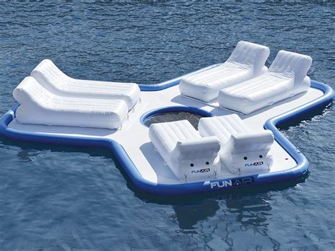 Inflatable Floating Island Superyacht Loungers Funair