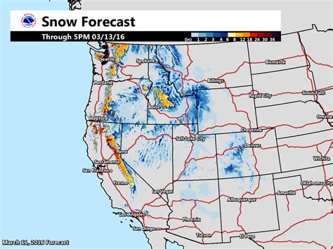 Western Usa Snowfall Forecast Next 3 Days Up To 2 3 Feet Of Snow For