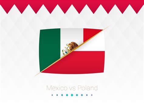 National football team Mexico vs Poland. Soccer 2022 match versus icon 