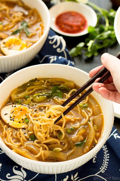 Here, eight of our favorite ramen recipes that go way beyond the microwave. Easy Chicken Ramen - Fox and Briar