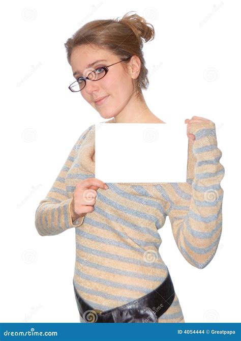 Beautiful Girl With Empty Blank Stock Photo Image Of Face Billboard