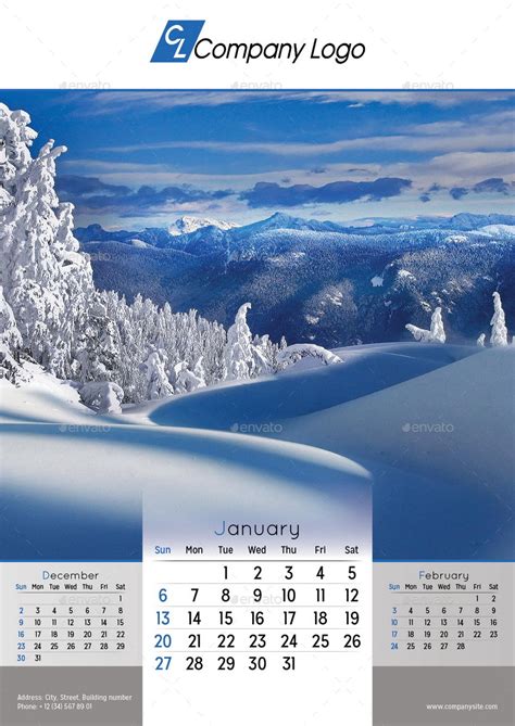 2019 Wall Calendar By Lacroix Graphicriver