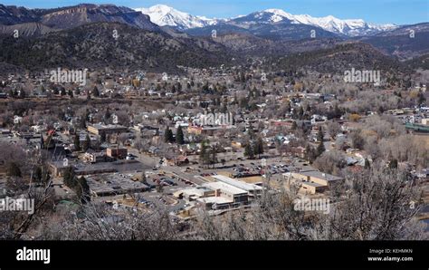 Landscape Of The Buildings Of The Downtown In Durango Colorado Stock