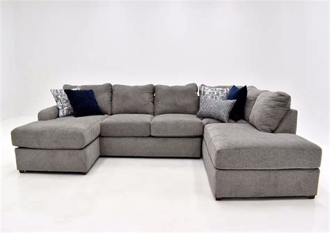 Flamenco Double Chaise Sectional Sofa Gray Home Furniture Plus