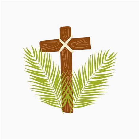 Premium Vector Palm Sunday Cross Illustration