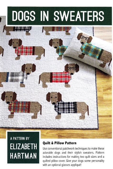 Dogs In Sweaters A Pieced Weinerdachshund Dog Quilt By Etsy Dog