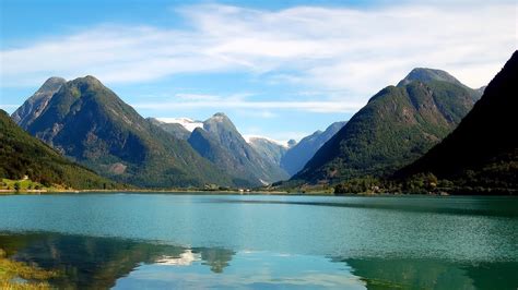 Wallpaper Landscape Mountains Lake Nature Reflection Fjord