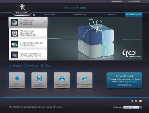 Sie träumen von einem neuen auto oder brauchen ein neues? Auto-Finanzierung über die Peugeot Kredit Bank (Screenshot ...