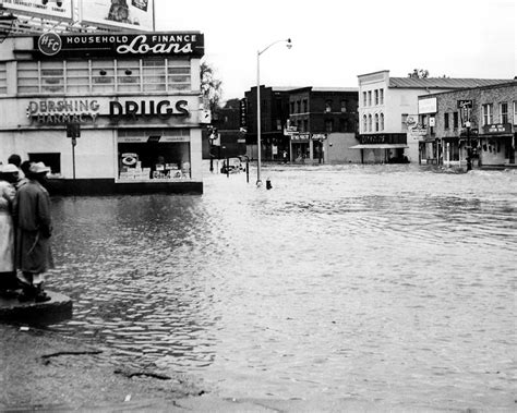 Main Street Looking North During The 1955 Flood