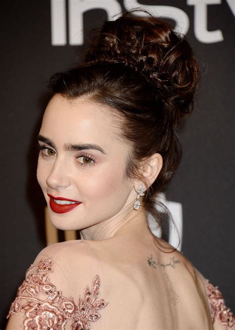 Lily Collins At Warner Bros Pictures Instyles Th Annual Golden