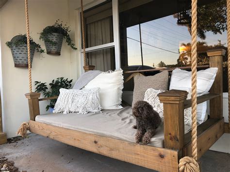 Rustic Porch Bed Swing Etsy Porch Swing Bed Porch Bed Bed Swing
