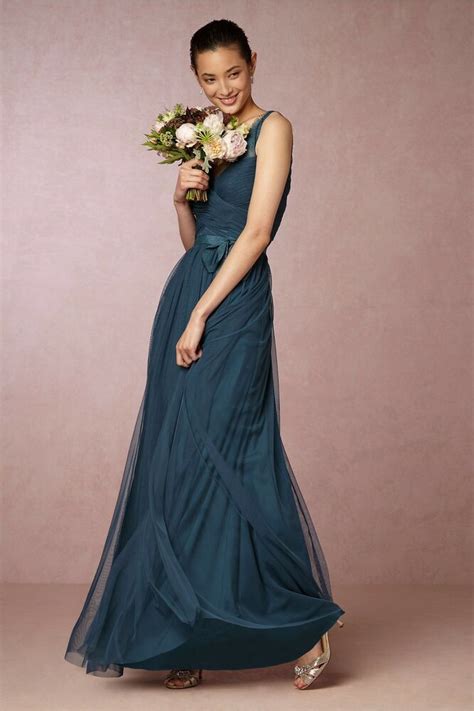 Hitherto Bhldn Fleur Dress Blue Opal Bridesmaid Anthropologie Wedding