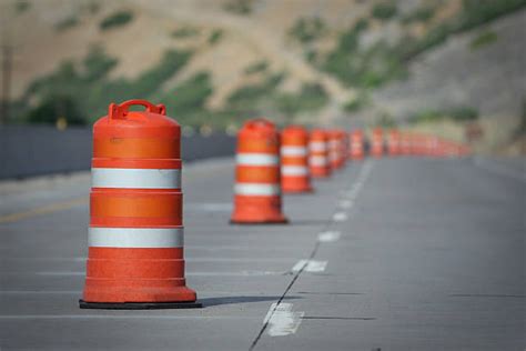 Road Construction Barrels Stock Photos Pictures And Royalty Free Images