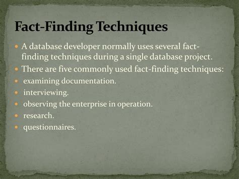 Ppt Chapter 2 Fact Finding Techniques Powerpoint Presentation Free