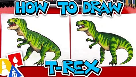 How To Draw A Realistic T Rex Dinosaur Art For Kids Hub