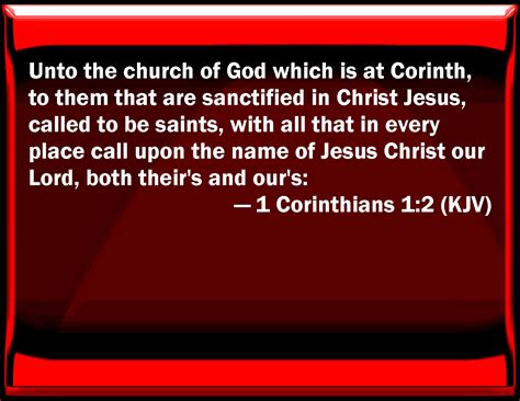 1 Corinthians 12 To The Church Of God Which Is At Corinth To Them