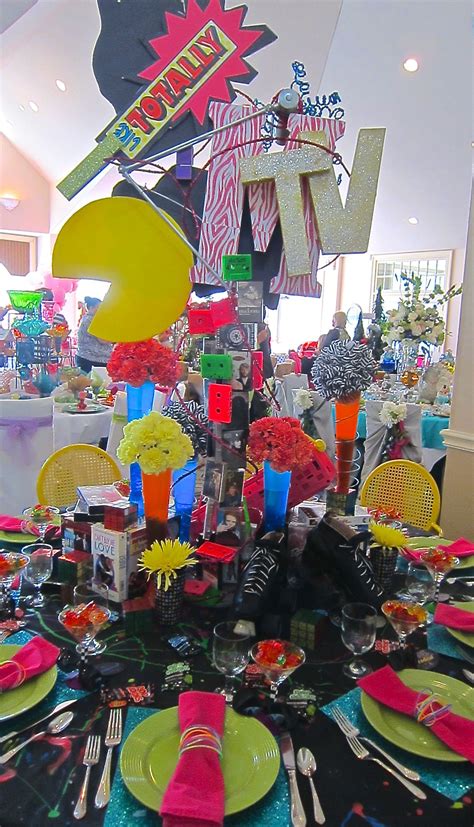 80s Inspired Centerpiece For A Retro Party
