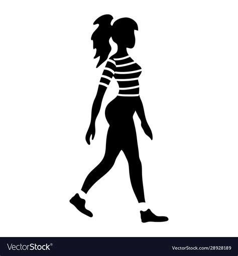 Walking Woman Silhouette Royalty Free Vector Image