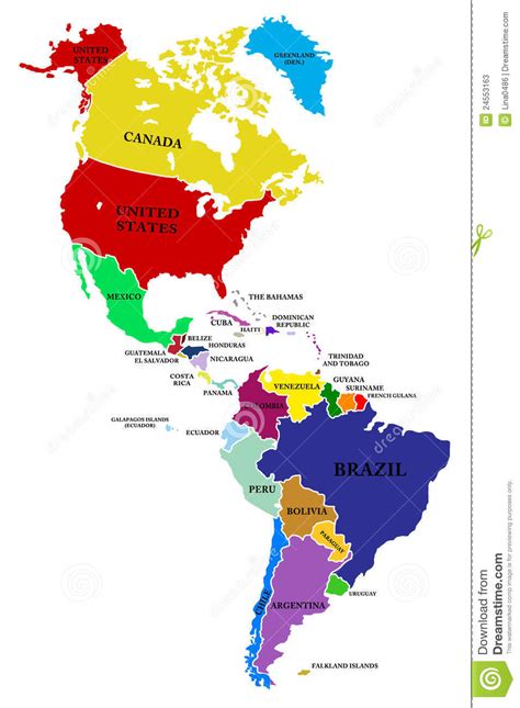 A Map North And South America Stock Illustration