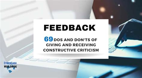 Feedback 69 Dos And Donts Of Giving And Receiving Constructive Criticism