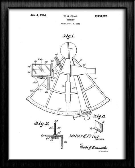 nautical art sextant sextant drawing 3 sizes 4 designs etsy