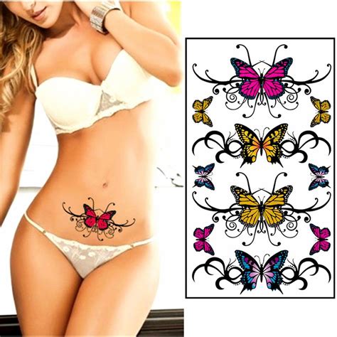 fancy black underboob tattoo temporary tattoos stickers waterproof fashion style summer for