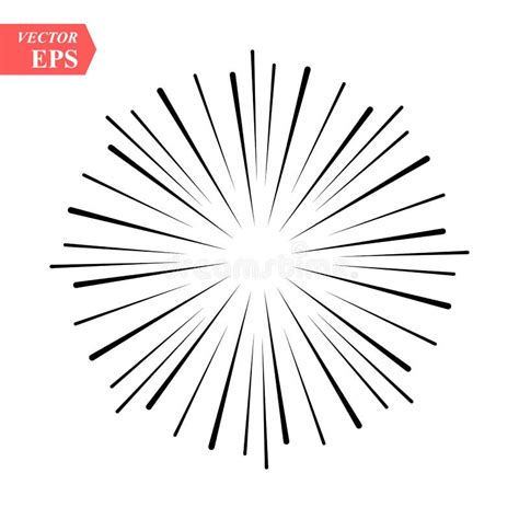 Light Rays Sunburst And Rays Of Sun Design Elements Linear Drawing