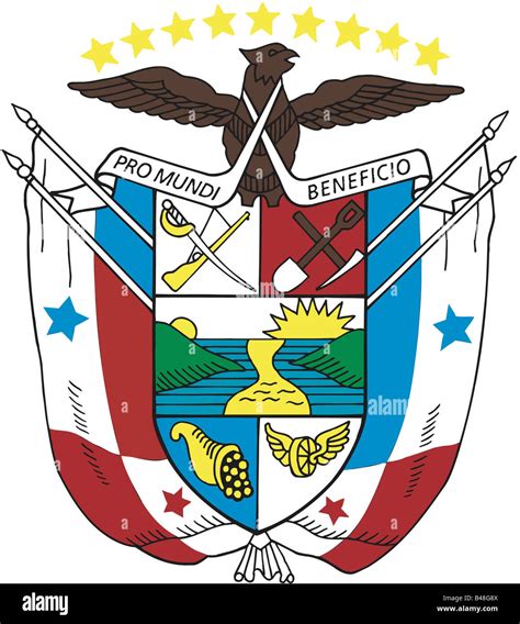 Heraldry Emblem Panama National Coat Of Arms Introduced 1946