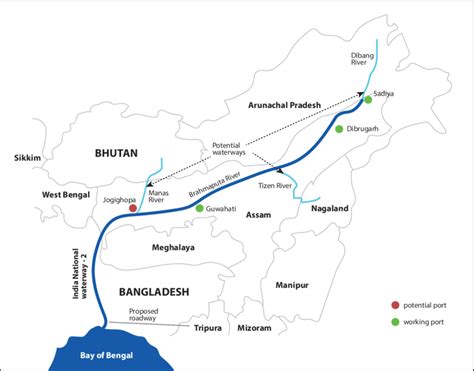 Potential Waterways To Connect Bhutan And North East India To The Bay