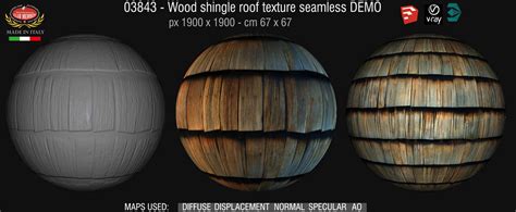 Wood Shingle Roof Texture Seamless 03843