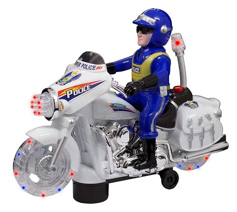 Techege Powered Police Ride On Motorcycle Toys Boys Kids Bump N Go