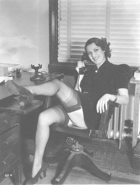 Love The Stocking 1950s Pinup Secretary Pinterest Black White Photos