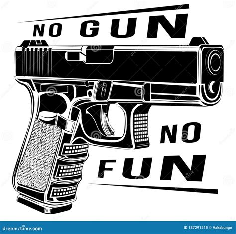 Ejemplo Del Vector Del Arma De Glock De La Pistola Calibre Logotipo