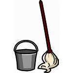 Mop Bucket Broom Clipart Cartoon Transparent Clip