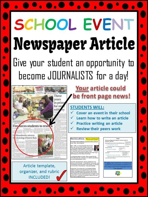 School Event Newspaper Article Peer Review Template And Editable