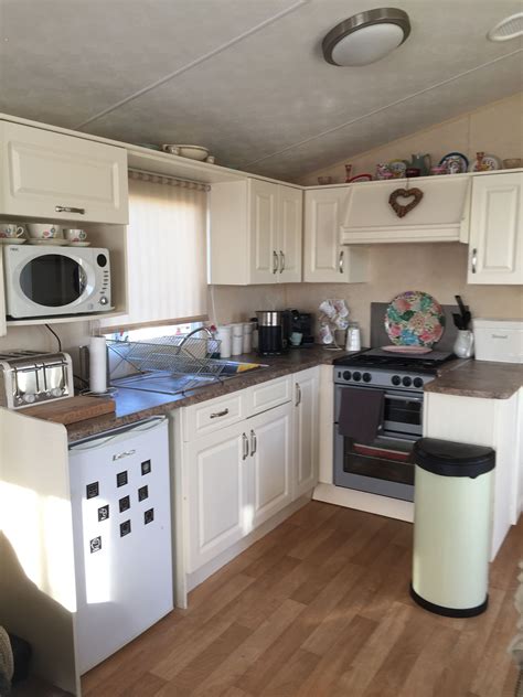 Static Caravan Kitchen Makeover Using Farrow And Ball Eggshell Paint