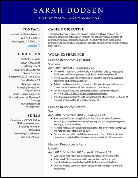 3 Human Resources Hr Assistant Resume Samples In 2024